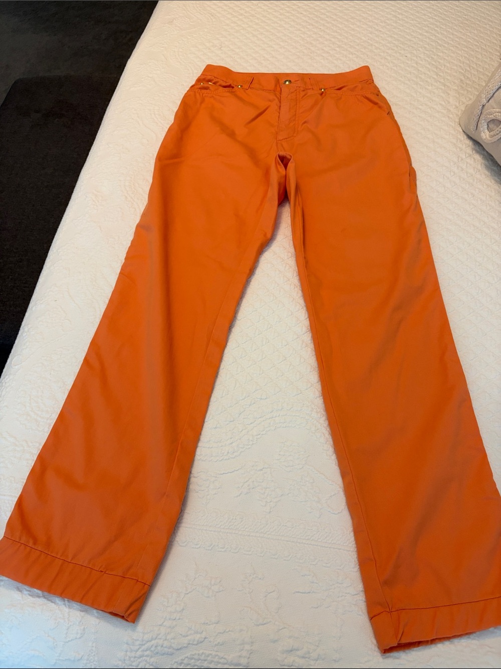 Escada woman’s Orange Straight-Leg Pants see photo has been hemmed